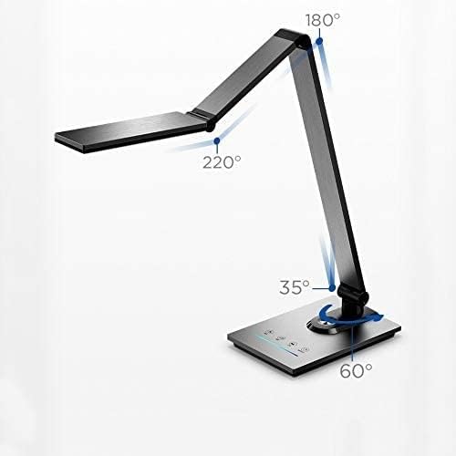 Miniatura 2 de Lámpara de escritorio LED plegable de aluminio cepillado de metal moderno, para oficina, estudio, lectura, mesa de trabajo, luz nocturna