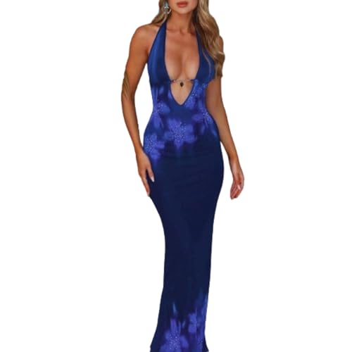 sachin and babi light blue dress Halter Hollow Out Backless Chain Fishtail Dress main image 0
