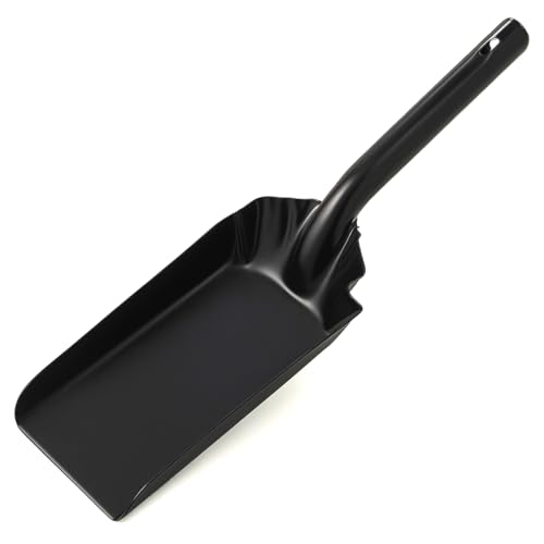 MGE - Pala Metálica para Chimenea y Barbacoa - Pala para Carbón - Recogedor Metálico para Cenizas - Hierro Esmaltado