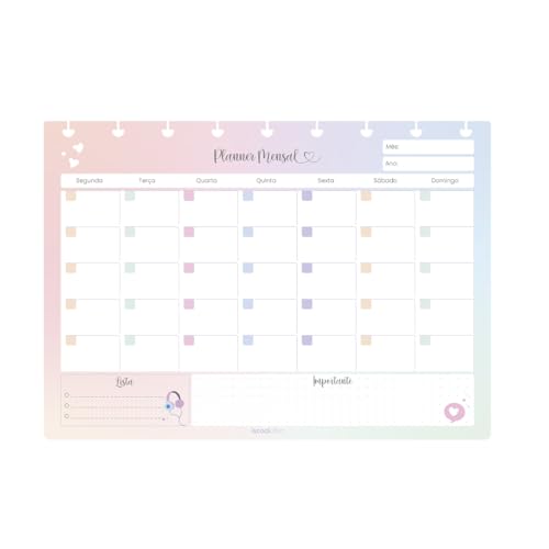 Refil Caderno De Disco iscool Planner Mensal Médio Teen