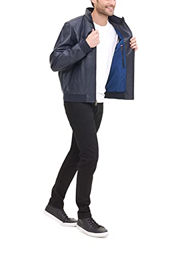 Image of Tommy Hilfiger Adaptive Men's Tommy Hilfiger Men's Smooth Lamb Touch Faux Leather Unfilled Bomber