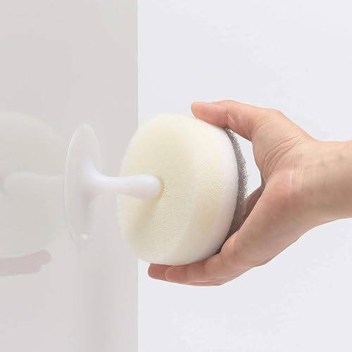 Image of Multipurpose Round Sponge with Wall Hook, Made in Japan, Navy