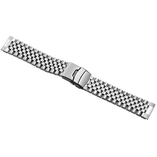 SINAIKE 3D Engineer Quick Release Silver Black Stainless Steel Watch Band Screw Fixed Strap Double Lock Diver Clasp Polished Brushed Tapered 20mm 22mm 24mm