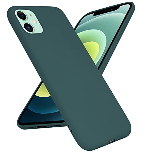 Image of VONZEE Microfiber Candy Case Compatible for iPhone 11 6.1 inch, Shockproof Slim Back Cover Liquid Silicone Case (Forest Green)
