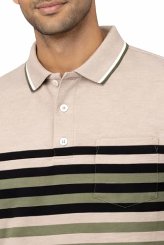 Image of SANE ORIGINALS Full Sleeves Textured Polo Tshirt for Men with Pocket || Long Sleeves Collar and Pocket T-Shirt for Men Olive