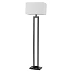 Globe Electric 67046 58" Floor Lamp, Matte Black Finish, White Linen Rectangular Shade, Modern Geometric Cutout Design, E26 Base