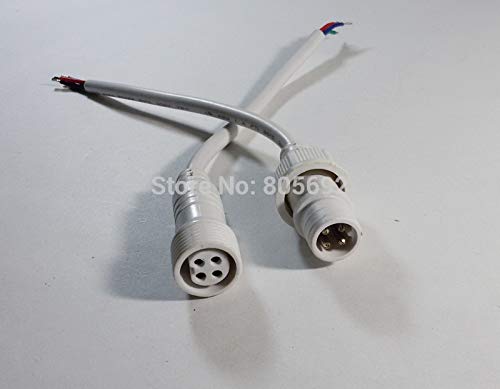 Gimax 4 Pin Jack Male Female 0.5mm Waterproof Cable Lead LED Strip Water Resistant Wire Line Connector Adapter- 200Sets/Lot