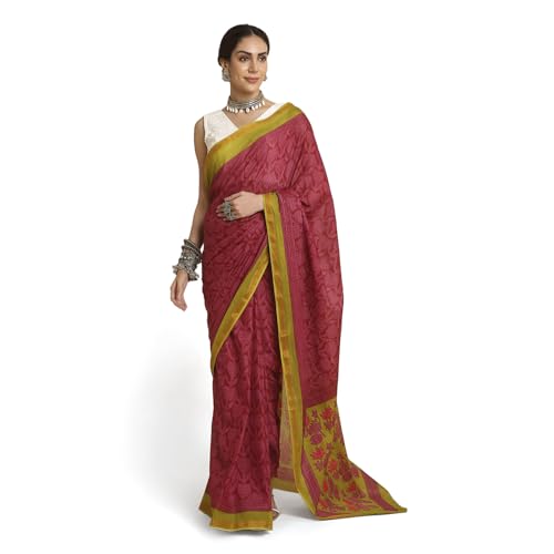 Image of RATAN Women's Pure Soft Cotton Saree with Blouse Piece | Lightweight Breathable Daily Wear Cotton Saree | Traditional Printed Saree for Office Casual & Summer Wear