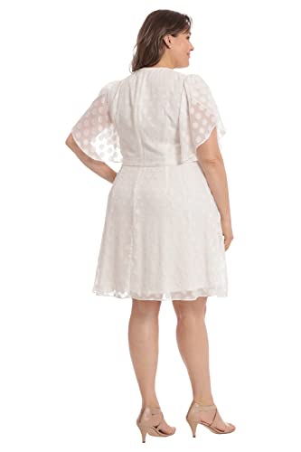 Image of London Times Women's Women's Dresses Pleat Tucks Surplice Draped Sleeve Flare Dress Guest of Occasion
