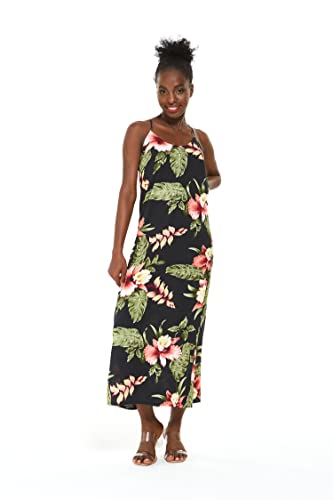 Image of Family Matching Hawaiian Clothes, Black Rafelsia | Lightweight 100% rayon • Family matching outfits • Beach vacations • Luaus • Cruises • Family photos