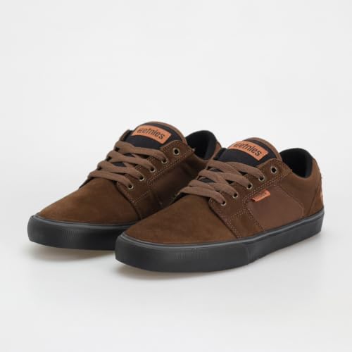 Image of Etnies Barge LS - Classic Skate Look, Slim Vulcanized Silhoutte, Hefty Armored Collar, Reinforced Vulc - Brown /Black - 11