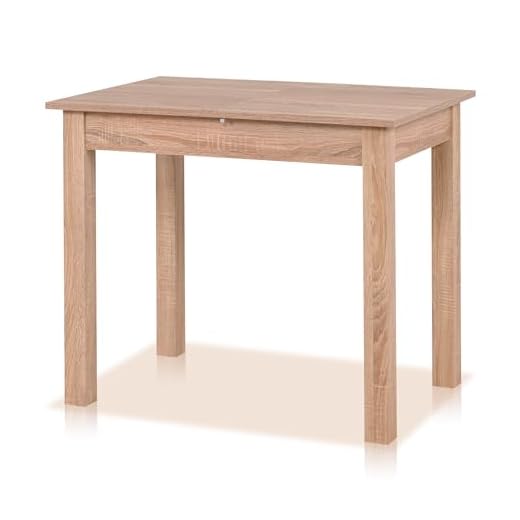 smart Esstisch 90x60 cm Eiche, Küchentisch ausziehbar bis 130 cm, Esszimmertisch aus Holzwerkstoff inkl. erweiterbare Auszugsplatte, moderner Tisch für bis zu 6 Personen