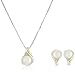 Sterling Silver, 14k Yellow Gold, Freshwater Cultured Pearl and Diamond Accent Jewelry Set