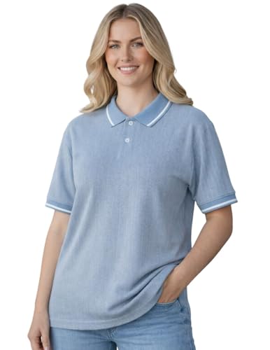 Image of Mack Jonney Women's Textured Polo T-Shirt | Half Sleeve Cotton Blend Top |Casual Collar Tee | Regular Fit-M7527