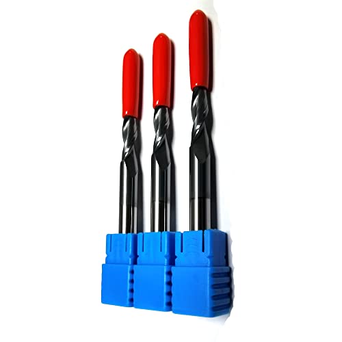 Image of 3pcs / Package JERRAY CNC Carving 2.82 Deg Tapered Angle Ball Tip Radius=1.5mm X 6mm Shank Tungsten Solid Carbide HRC55 with TiAIN Coated Router Bits
