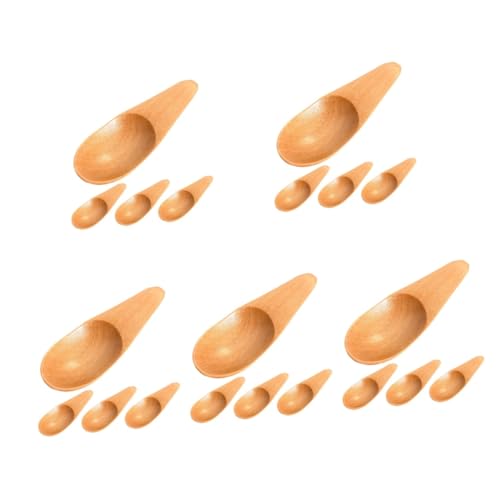 Luxshiny 5sets Kung Fu Tea Tools Small Wooden Spoons for Sugar Honey Spices Salt Flour Condiments 4pcs*5