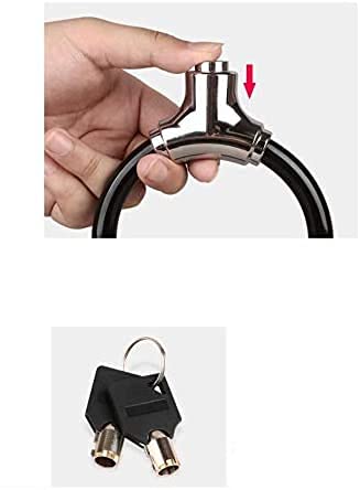 Candado portátil para Bicicleta con Mini Anilla antirrobo y Cable de Acero, Ideal para Bicicletas de montaña y Carretera (Color Azul)