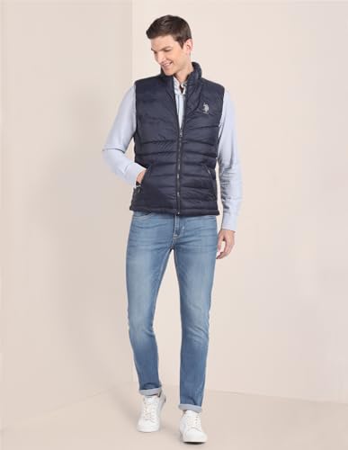 Image of U.s.polo association men's concealed hood sleeveless jacket