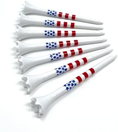 NorthPointe 3 ¼” USA Stars and Stripes American Flag Golf Tees Plastic - 100 Tees in Bulk – Patriotic