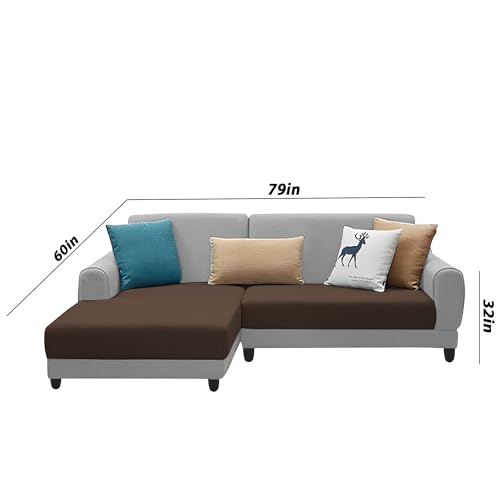 Image of Kraven LHS 4 Seater L Shape Sofa Set for Living Room (Brown Grey Fabric) Premium Fabric Sofa