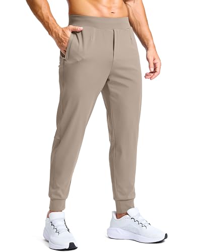 Image of G Gradual Men's Golf Joggers Pants with Zipper Pockets Stretch Sweatpants Slim Fit Track Pants Joggers for Men Work Running