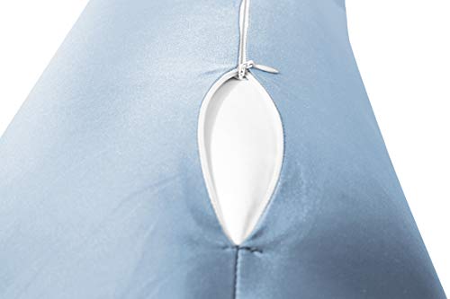 Deluxe Comfort Microbead Body Pillow (47" X 7") - Mooshi Squishy Soft - Prenatal Pregnancy Pillow, Light Blue #TOP1