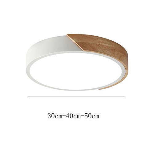 Plafond à LED en bois rond de 24W avec un diffuseur acrylique