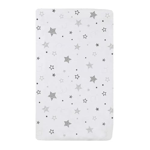 Image of American Baby Company 100% Natural Cotton Fitted Cradle/Bassinet Sheet 36" x 18" - Soft, Breathable & Hypoallergenic Bed Sheet, Super Stars, Neutral for Boys & Girls