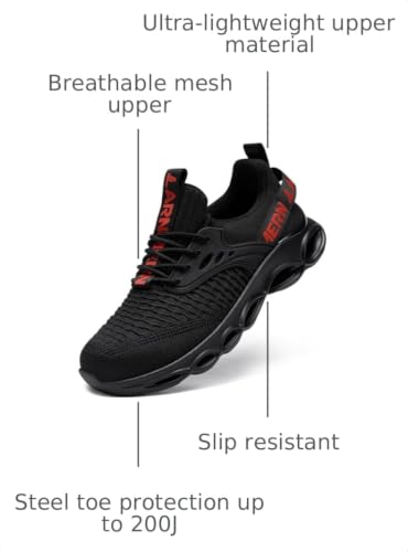 Image of LARNMERN Steel Toe Shoes for Men Women Lightweight Work Safety Shoes Sneakers Comfortable Safety Toe Sneakers Stylish Work Shoe Colorful Zapatos de Seguridad