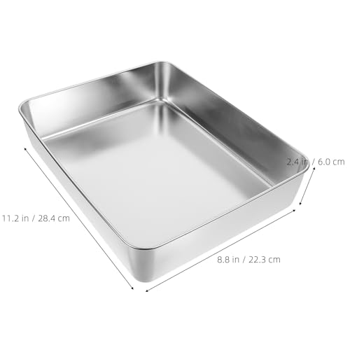 Molde rectangular de acero inoxidable Luxshiny para hornear pan y pasteles 3
