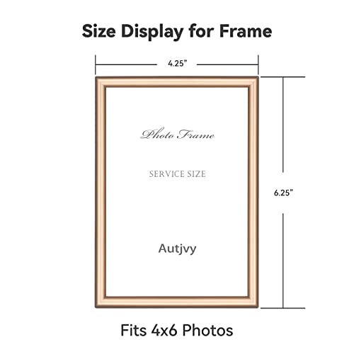 Autjvy 4X6 Picture Frame Gold - Brushed Brass Modern Simple Thin Aluminum Metal Photo Frame With Hd Real Glass, Display For Tabletop And Wall Collage. (2 Pack) #TOP1