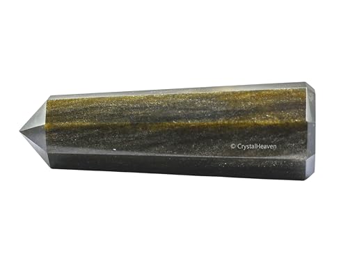 Image of Crystal Heaven Certified Golden Sheen Obsidian Tower Obelisk Point For Chakra, Healing And Balancing - Aaa Grade Original Certified Gemstone Agate For Reiki Meditation Yoga Spiritual (2-3 Inches)