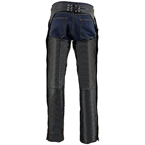 Image of Milwaukee Leather Men's Thermal Lined Premium Leather Motorcycle Bikers Riders Chaps