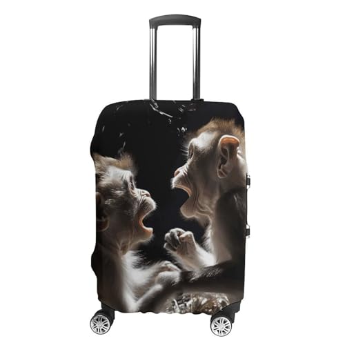 Travel Luggage Cover Elastic Suitcase Protector Anti-Scratch Washable Little Monkey Playing Luggage Sleeve Tsa Approved Carry on Covers Baggage Cover Fits 18-32 Inch Luggages