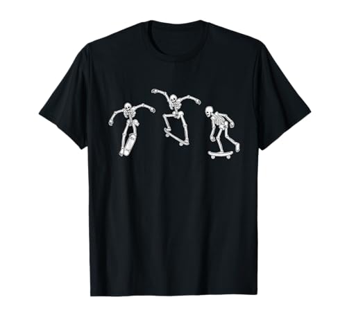 Skateboarding Skeletons Skeleton Skater Halloween Skate T-Shirt