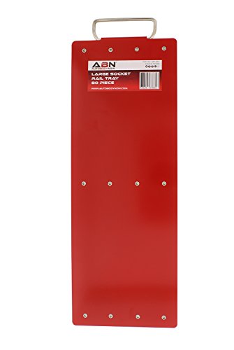 Abn Large Sae Standard Socket Holder Tray Rack Rails – 1/4, 3/8, 1/2 Inch Drive 80-Piece Clips For Tool Organization #TOP3