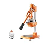 [Ellniges]Handpresse Orangensaft aus Edelstahl - 【Stabile Saftpresse】für mobile Nutzung (s/Märkte) mit hoher Saftausbeute, Leicht zu reinigen & Ohne Strom - Inkl. Sicherheitsgriff