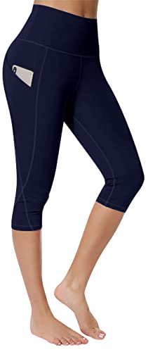 UMIPUBO Leggins Mujer Push Up Pantalones Deporte Leggings de Entrenamiento Mallas Pantalones Deportivos Leggings Mujer Yoga de Alta Cintura Pantalones Cortos Bolsillo Pantalones de Yoga (Armada,XL)