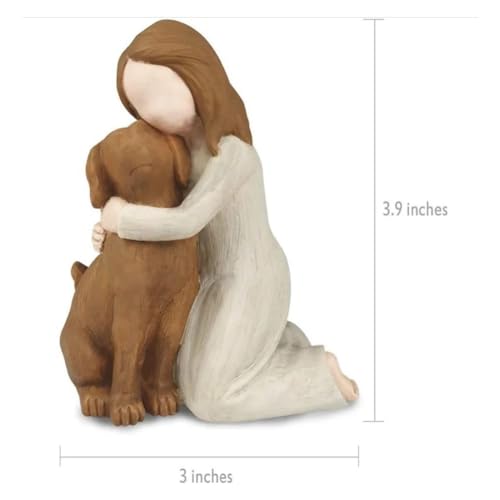 Niejgay Love My Dog Figuren-Statuen, Hundeengel-Freundschafts-Erinnerungsgeschenke, Geformte Handbemalte Figuren für Hundeliebhaber, Schwarz, Einfach zu Verwenden