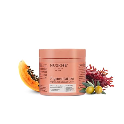 Nuskhe by Paras | Papaya Pigmentation Anti Blemish Cream | Helps Reduce Dark Spots and Uneven Skin Tone | Lightweight Face Cream with Papaya Extract and Licorice | For Men and Women | 100ml