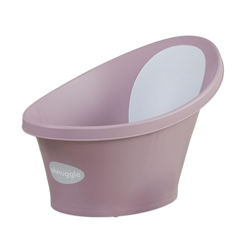 Shnuggle Bagnetto per neonato, supporto integrato e schienale morbido, adatto fin dalla nascita, supporto per seggiolino per vasca da bagno con spina inclusa, rosa fiore