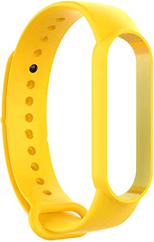 Image of WOW Imagine Replacement Strap Wristband for Mi Band 5 Smartwatch | Soft Silicone Matte Sport Wristband Accessory Flexible Bracelet Compatible with Xiaomi Mi Band 5 - Yellow