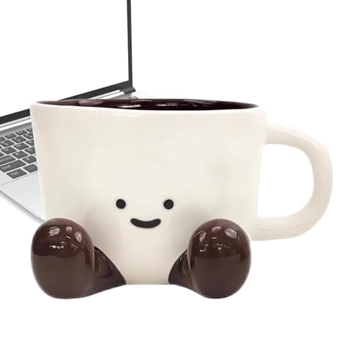 Taza de café de cerámica – Taza de té linda divertida, accesorio moderno para beber hogar, elegante taza de agua Latte, Contenedor de bebidas decorativo diario | Para Mujer Hombre Amigos de la familia