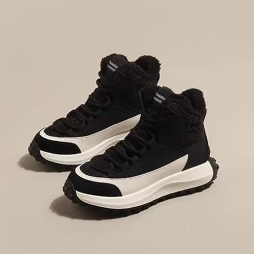 Big Kids Winter Fuzzy Lined Snow Boots High Top Warm Insulated Faux F𝐮r Lined 𝐖aterproof Girls Rain Boots with Bows2