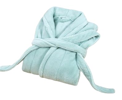 Originlife Bathrobe, Fluffy Microfiber Gown Medium green