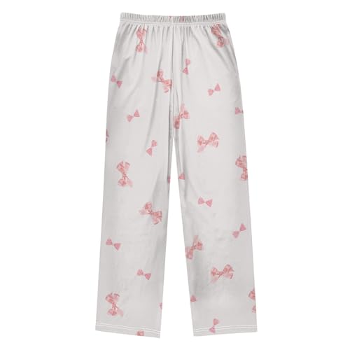 Watercolor Bow Boys Pants Boys Athletic Pants Long Pant for Boywith Pockets Wide-Leg Size 6-14Y2