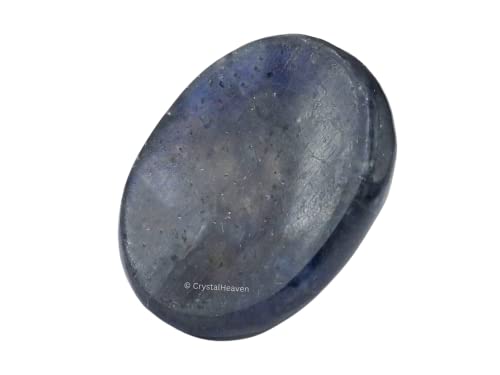 Image of Crystal Heaven IoliteThumb Worry Pebbles Stones For Anxiety Stress Relief Massage - Aaa Grade Original Healing Gemstone Agate Rubbing Stone For Yoga Meditation Spiritual Reiki Feng Shui