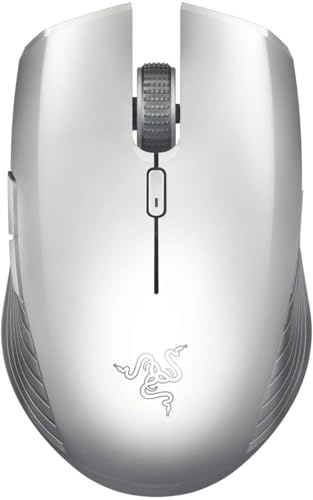Razer Atheris Mercury Edition Ratón Ergonómico para Juegos, Gaming con una duración de batería de 350 Horas, Sensor óptico de 7,200 dpi, Tecnología de frecuencia adaptativa de 2.4 GHz, Mercury/Blanco