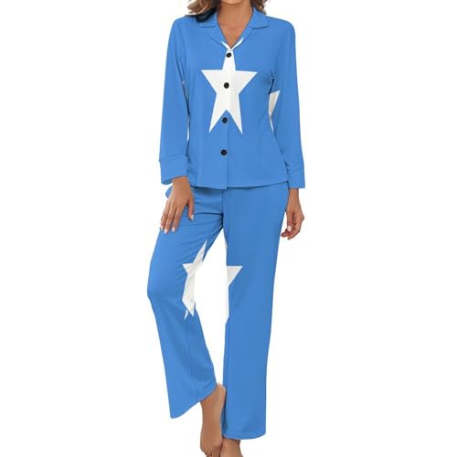 Pyjama femme imprimé drapeau Somalie ensemble d'intérieur 2 pièces