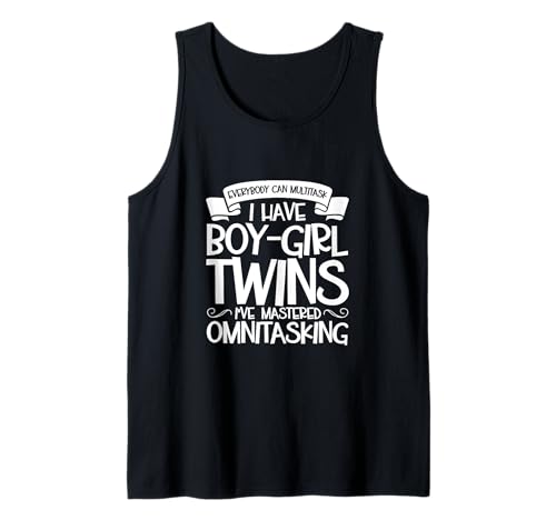 Padres multitarea: gemelos niño y niña Camiseta sin Mangas